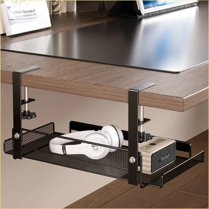 No-Drill Under Desk Cable Management Tray