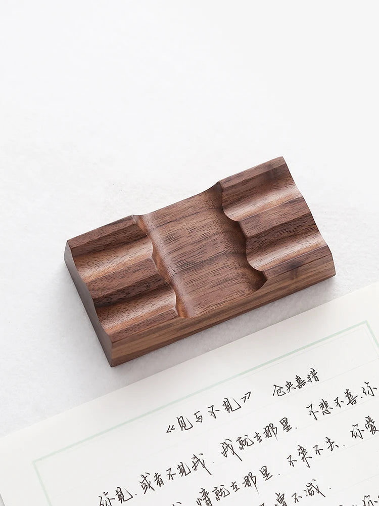 Walnut Wood Desk Organizer & Phone Stand