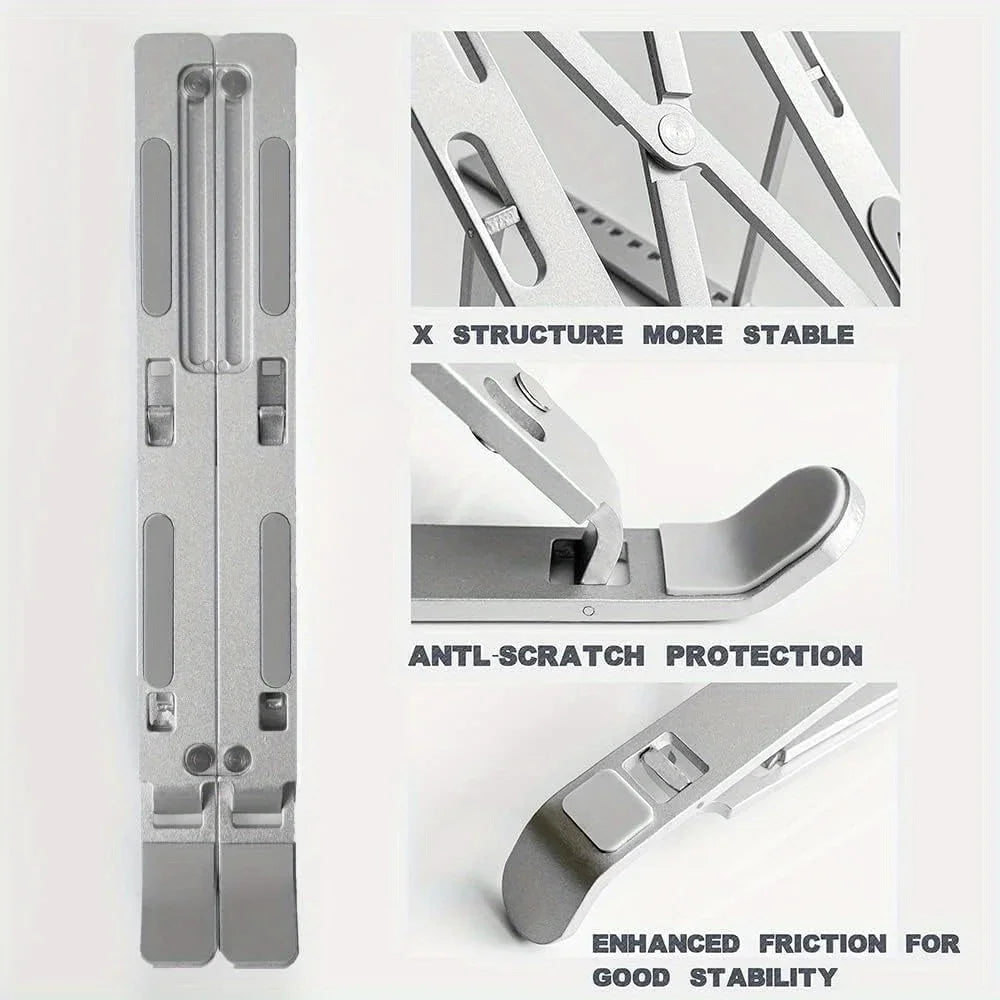 Adjustable Aluminum Laptop Stand – Foldable Ergonomic Laptop Riser