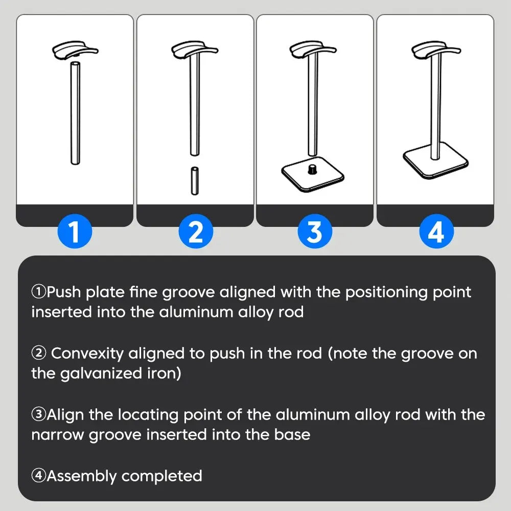 Universal Aluminum Headphone Stand for Gaming & Office Desks