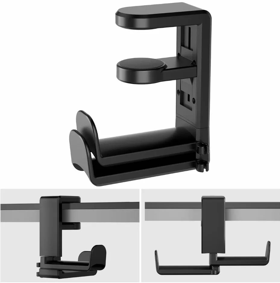 360° Rotating Under Desk Headphone Hook
