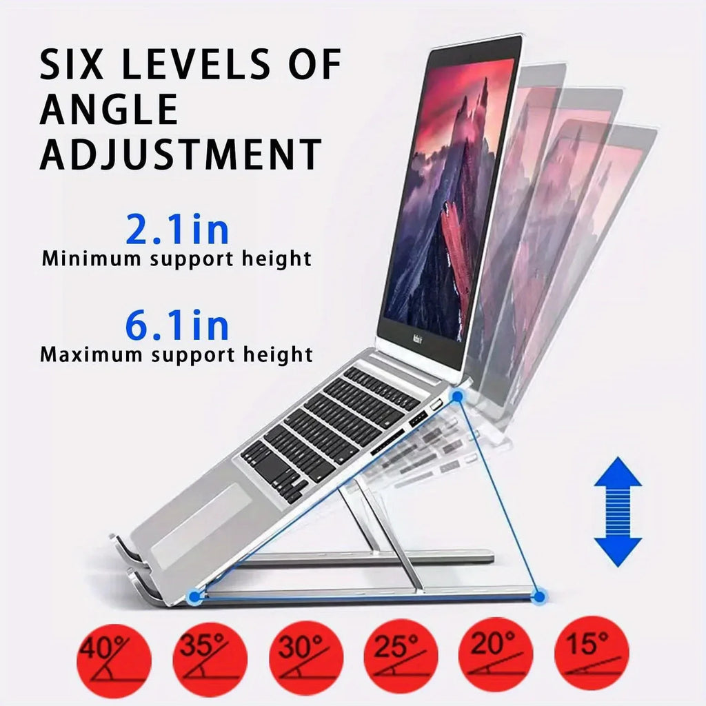 Adjustable Aluminum Laptop Stand – Foldable Ergonomic Laptop Riser
