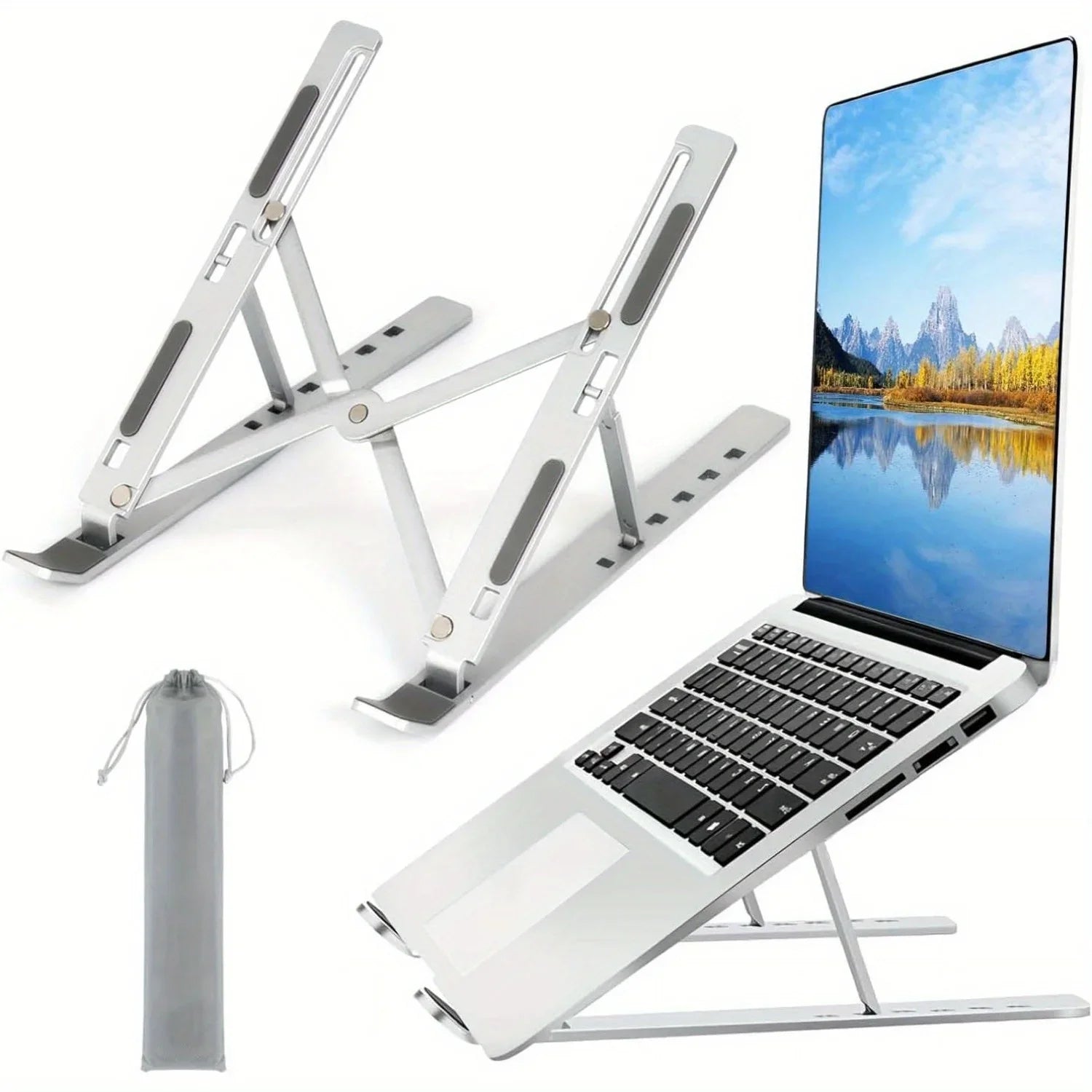 Adjustable Aluminum Laptop Stand – Foldable Ergonomic Laptop Riser