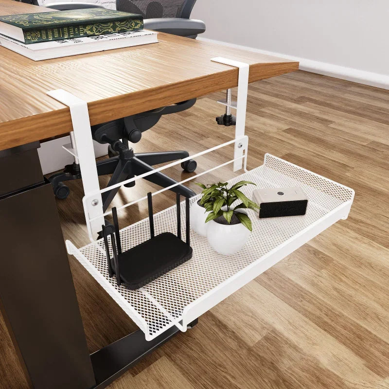 No-Drill Under Desk Cable Management Tray