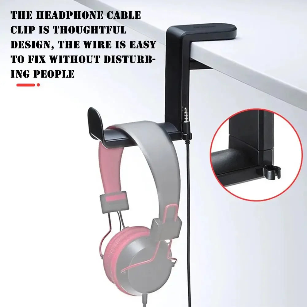 360° Rotating Under Desk Headphone Hook